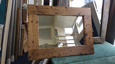Reclaimed Victorian floor board mirror  price £85
